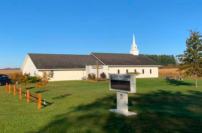 The Faith Evangelical Free Church in Village of Boyceville, Wisconsin.