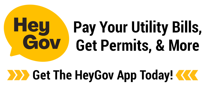 Ad for HeyGov saying "Pay Your Utility Bills, Get Permits, & More. Get The HeyGov App Today!"